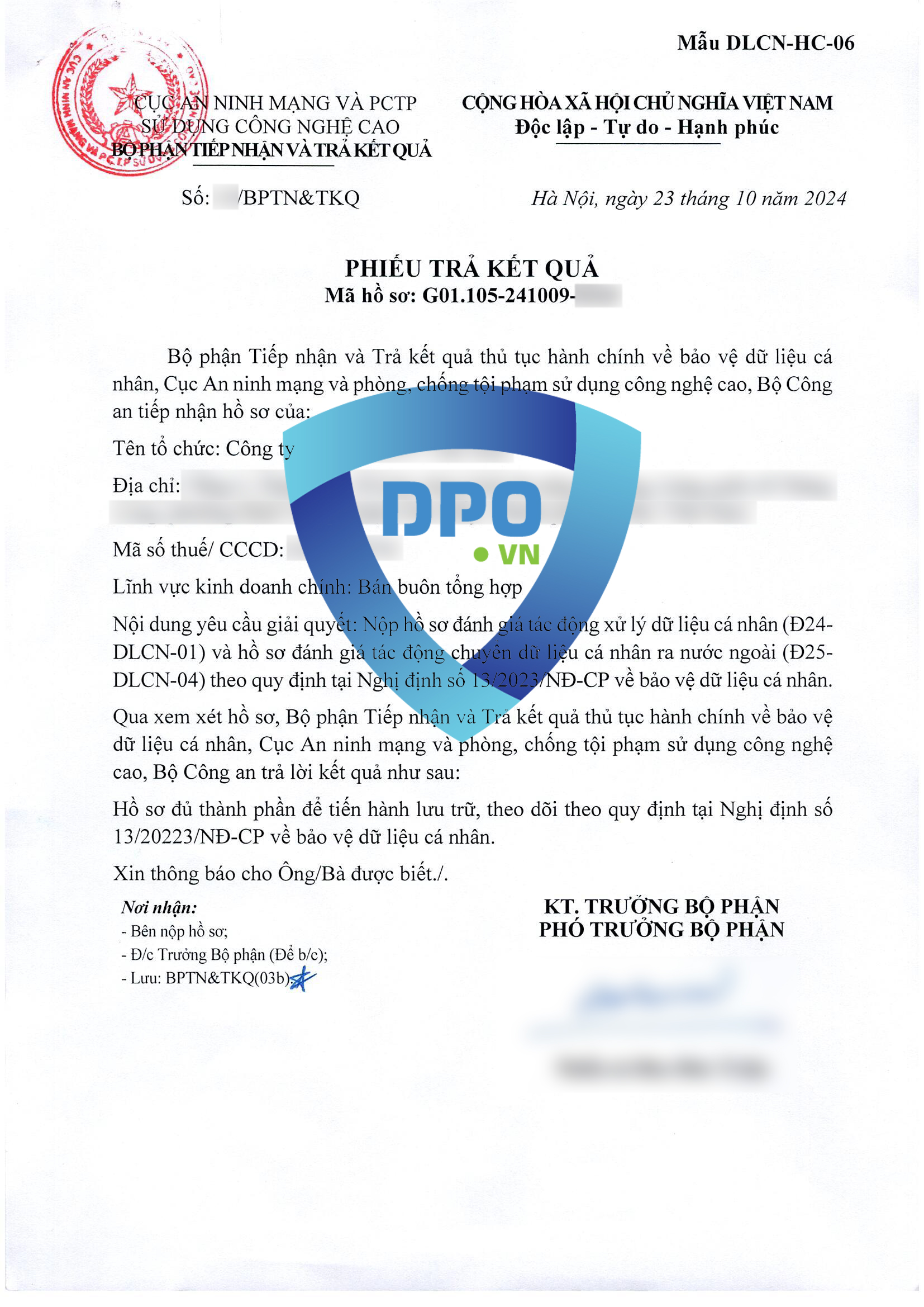 Kết quả lĩnh vực bán buôn tổng hợp